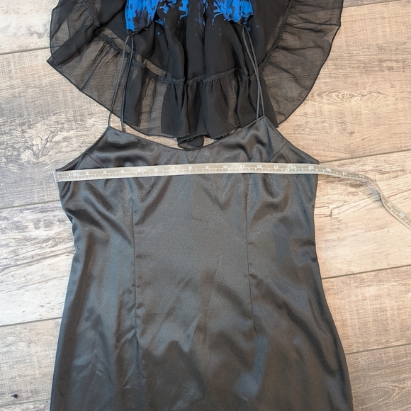 Rickie Freeman for Teri Jon Blue and Black Sheath Midi Dress - Picture 9 of 12